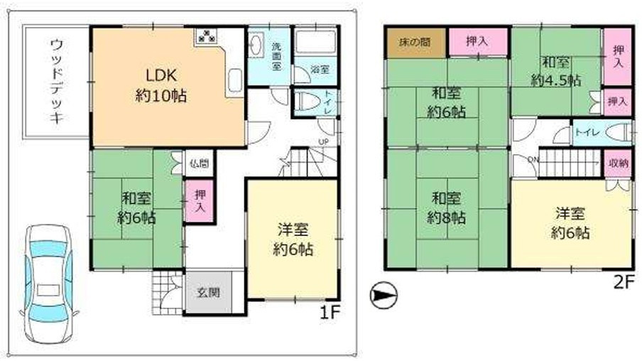 香櫨園駅 徒歩15分 構造:木造土地面積:127.19平米 ( 38.47坪 ) 建物面積:128.85平米 ( 38.97坪 )