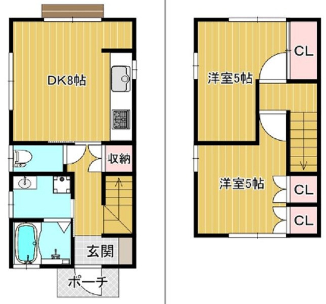 香櫨園駅 徒歩4分 構造:軽量鉄骨造土地面積:33.51平米 ( 10.13坪 ) 建物面積:51.14平米 ( 15.46坪 )
