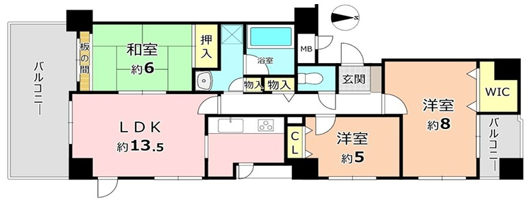 西宮駅 徒歩8分 構造:鉄筋コンクリート造専有面積:72.32平米 ( 21.87坪 )