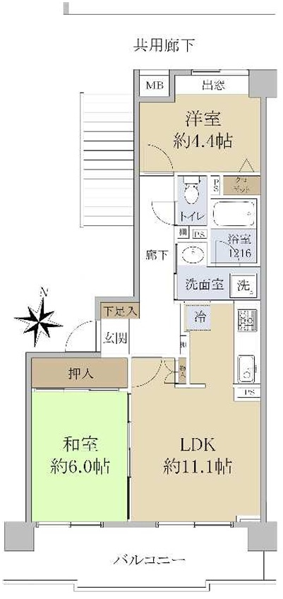 香櫨園駅 徒歩11分 構造:鉄筋コンクリート造専有面積:53.62平米 ( 16.22坪 )