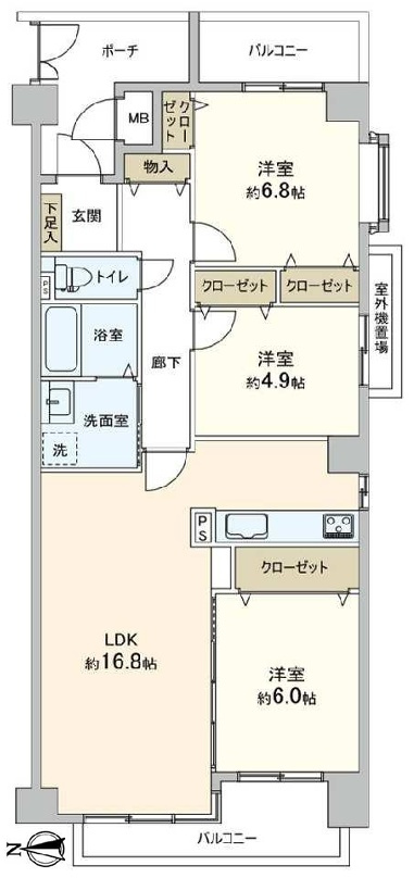 JR芦屋駅 徒歩15分 構造:鉄筋コンクリート造専有面積:79.49平米 ( 24.04坪 )
