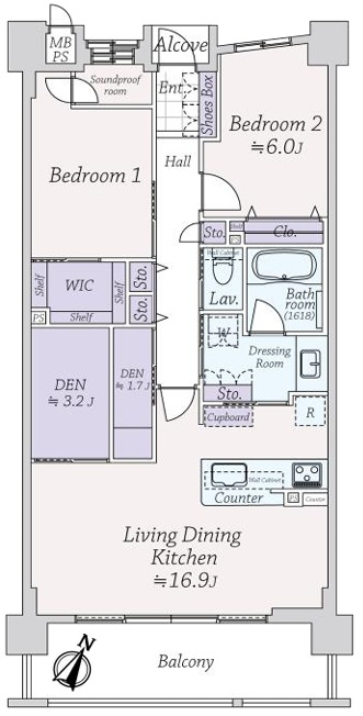 打出駅 徒歩7分 構造:鉄筋コンクリート造専有面積:80.03平米 ( 24.2坪 )