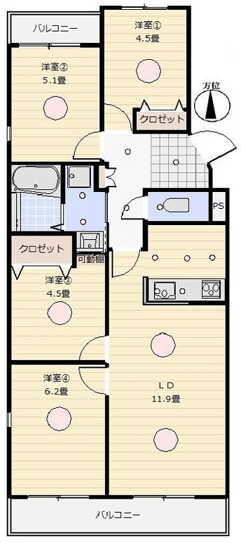 西宮駅 徒歩10分 構造:鉄筋コンクリート造専有面積:74.25平米 ( 22.46坪 )