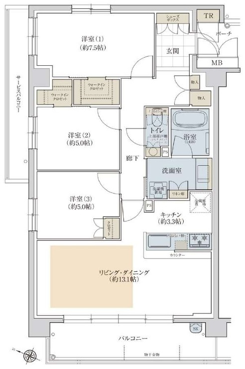 打出駅 徒歩9分 構造:鉄筋コンクリート造専有面積:80.18平米 ( 24.25坪 )