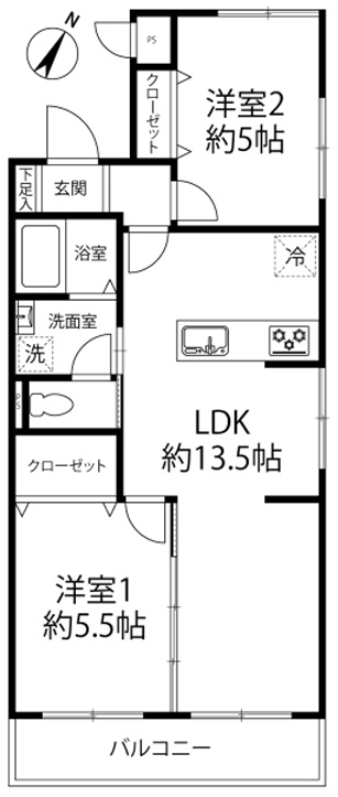阪神芦屋駅 徒歩10分 構造:鉄筋コンクリート造専有面積:52.04平米 ( 15.74坪 )