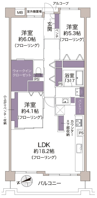 夙川駅 徒歩8分 構造:鉄筋コンクリート造専有面積:80.51平米 ( 24.35坪 )