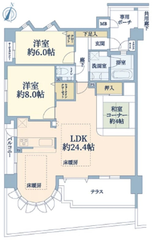 JR芦屋駅 徒歩17分 構造:鉄筋コンクリート造専有面積:90.67平米 ( 27.42坪 )