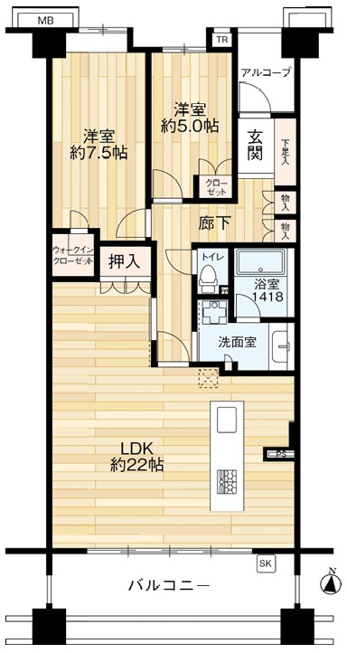 香櫨園駅 徒歩9分 構造:鉄筋コンクリート造専有面積:78.61平米 ( 23.77坪 )