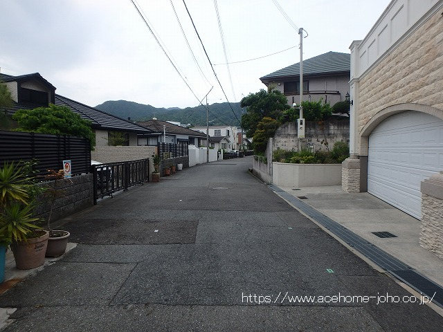 東側公道から北へ望む