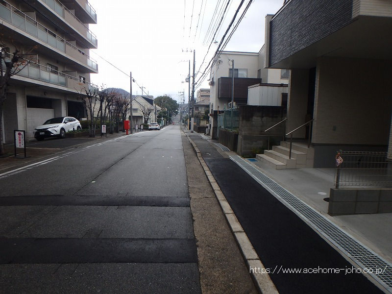 西側公道から北へ望む