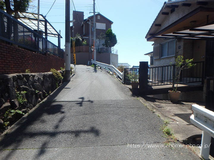 東側公道から南へ望む