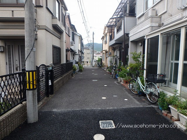 北西側道路から北西へ