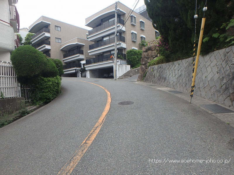 南西側公道から北西へ