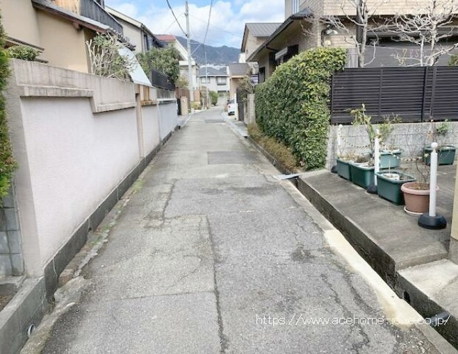 西側公道から北へ望む