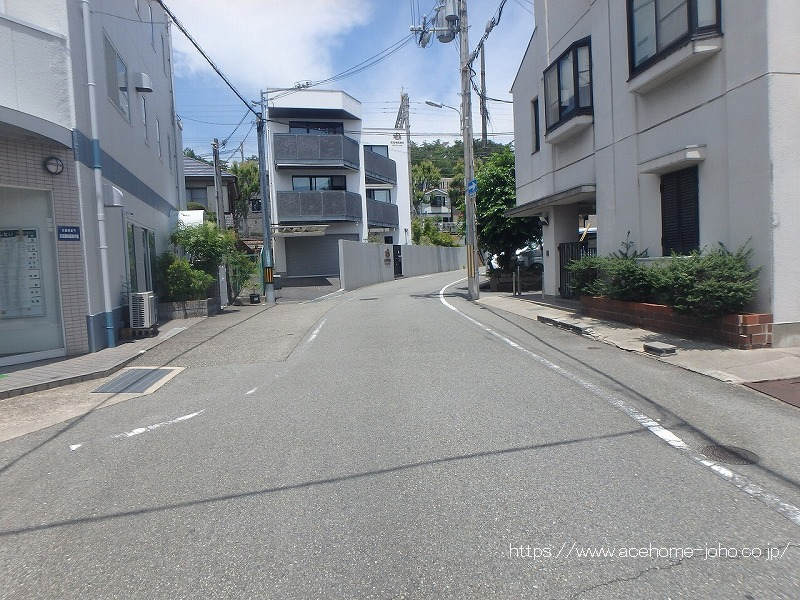 東側公道から北へ望む