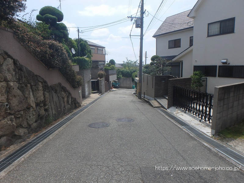 北東側公道から南東へ