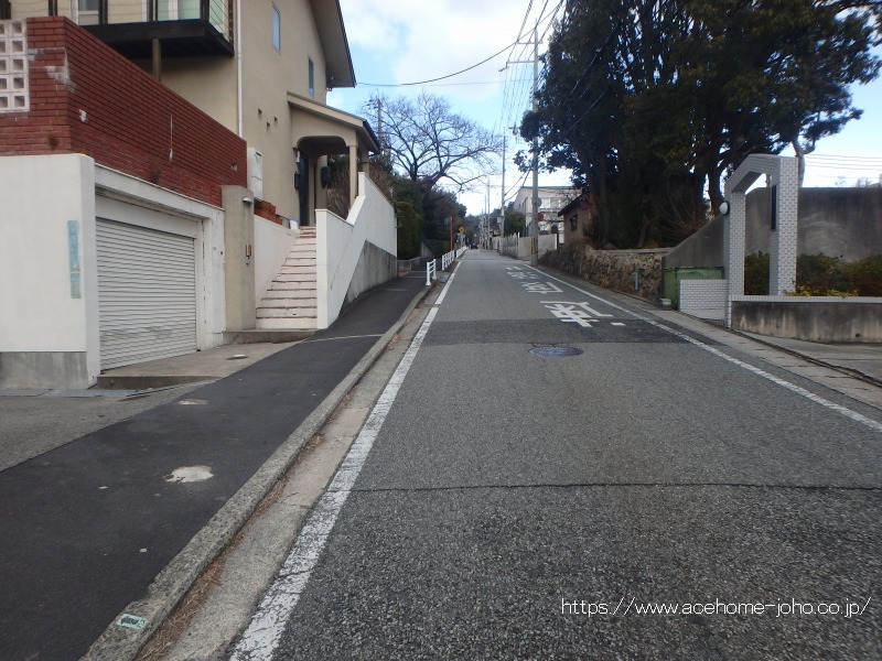東側公道から北へ望む