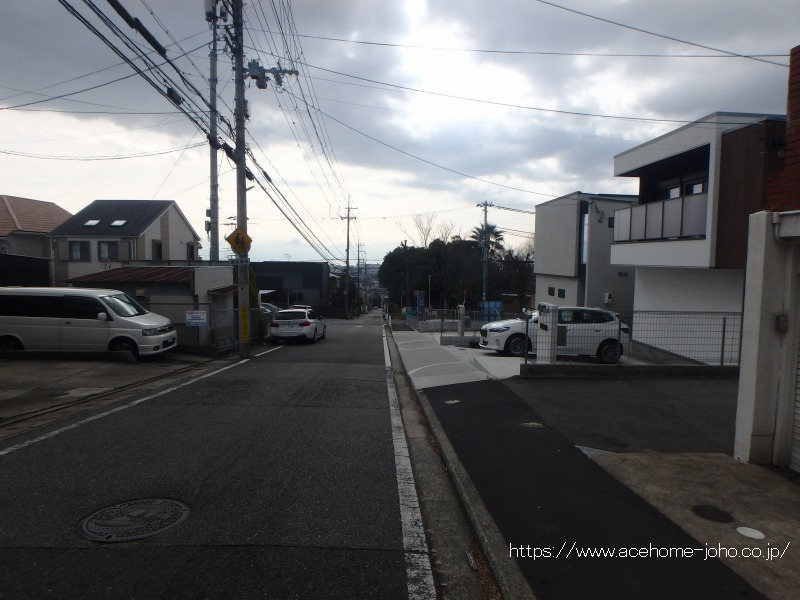 東側公道から南へ望む