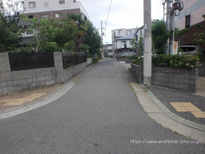 南側公道から東へ望む