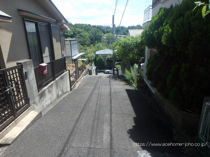南側道路から東へ望む