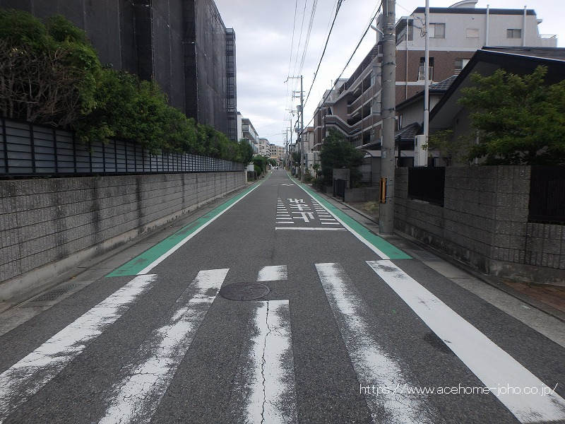 北側公道から東へ望む