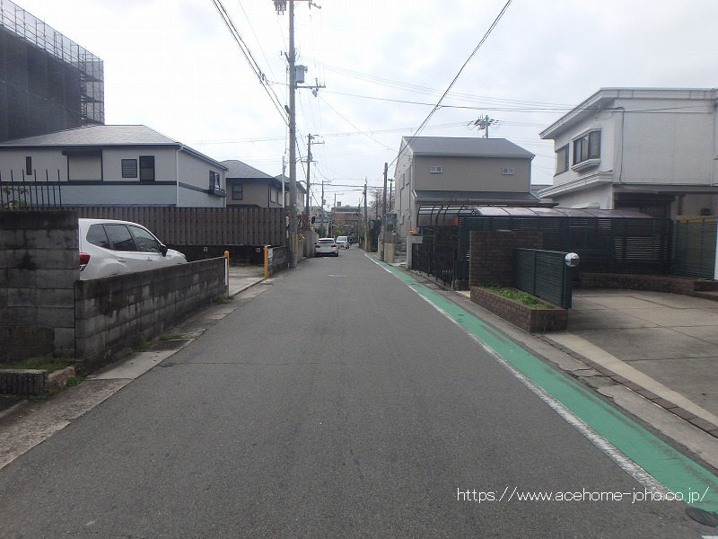 東側公道から南へ望む