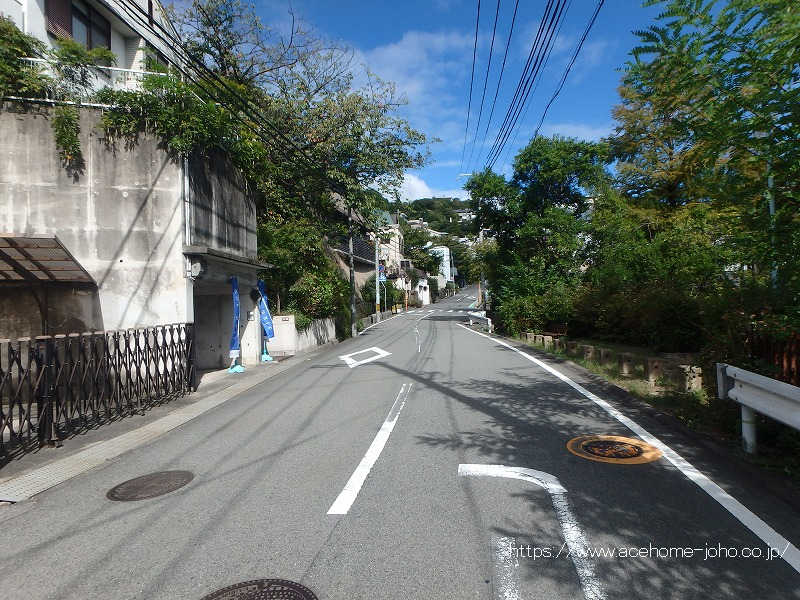 東側公道から北へ望む